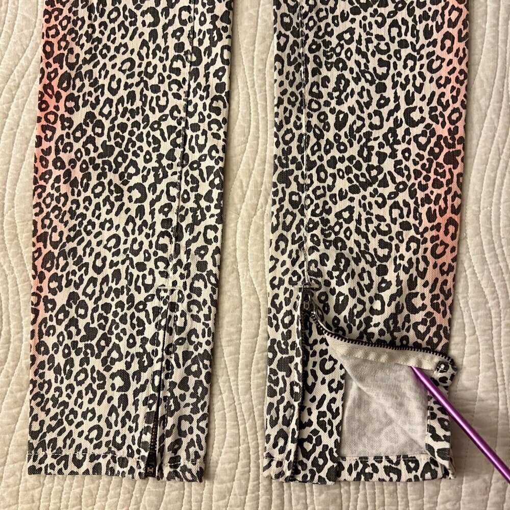 Maison Scotch NEW Leopard Print Jeans Womens sz 24R Designer Denim Pants Cheetah - Picture 4 of 7